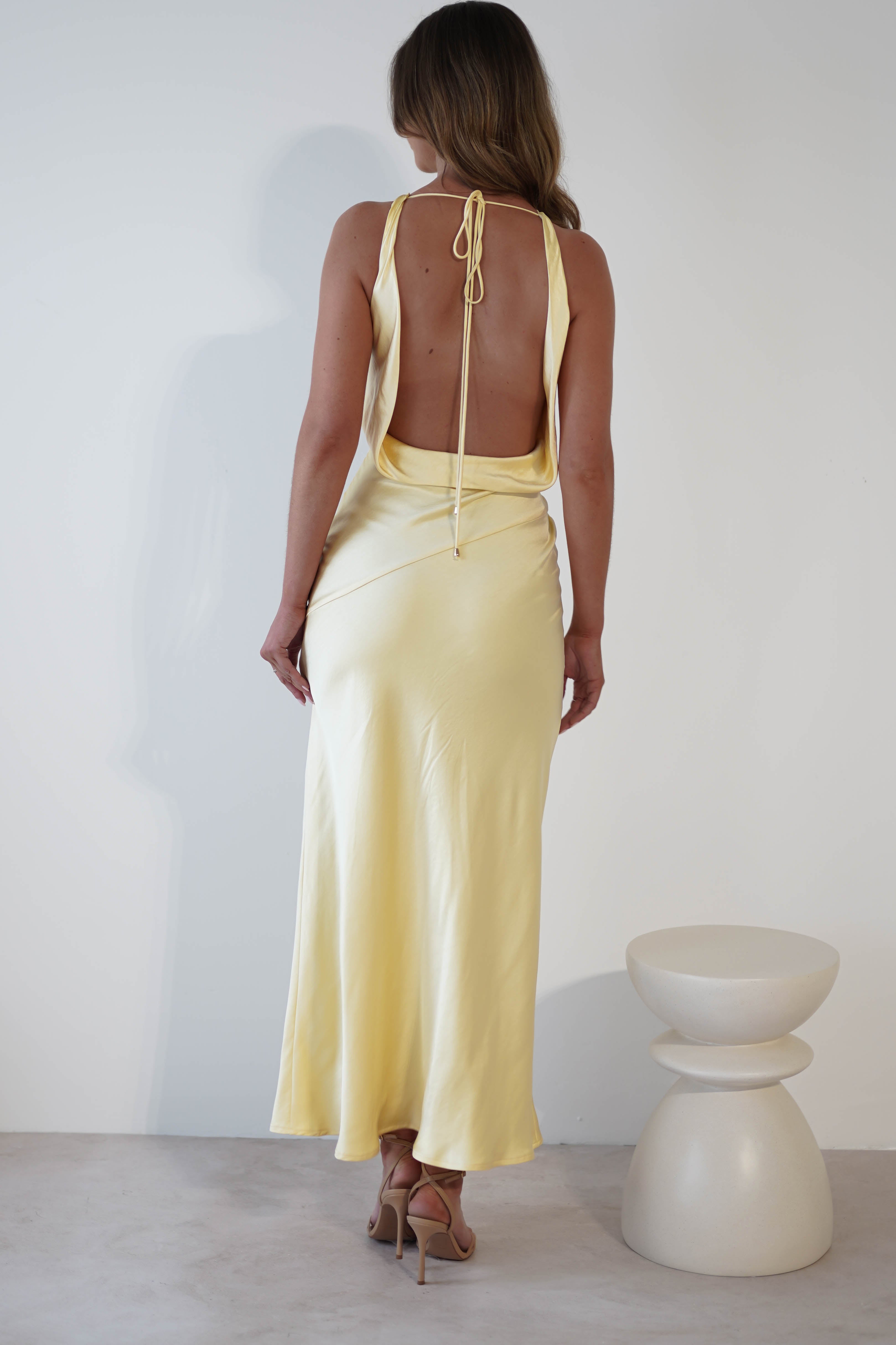 Leah Cowl Neckline Maxi Dress | Lemon