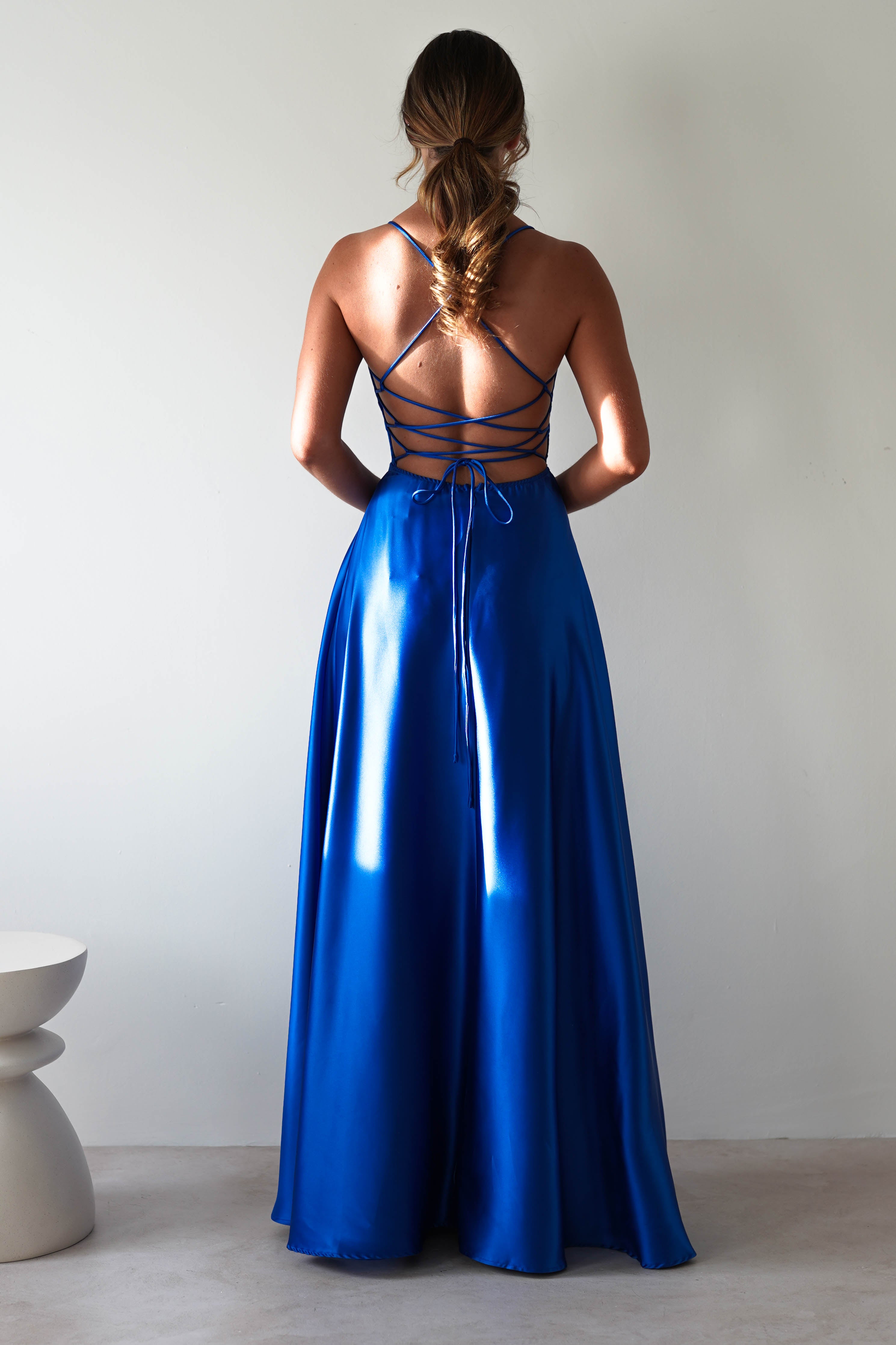 Leelie Silky Satin Maxi Gown | Royal Blue