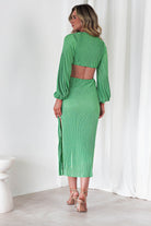 Lennon Ribbed Cut Out Maxi Dress Green | Wedding Guest Dress | Maxi | Oh Hello Clothing