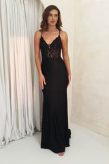 Leova Embellished Bodycon Gown | Black