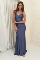 Leova Embellished Bodycon Gown | Blue