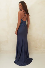 Leova Embellished Bodycon Gown | Blue