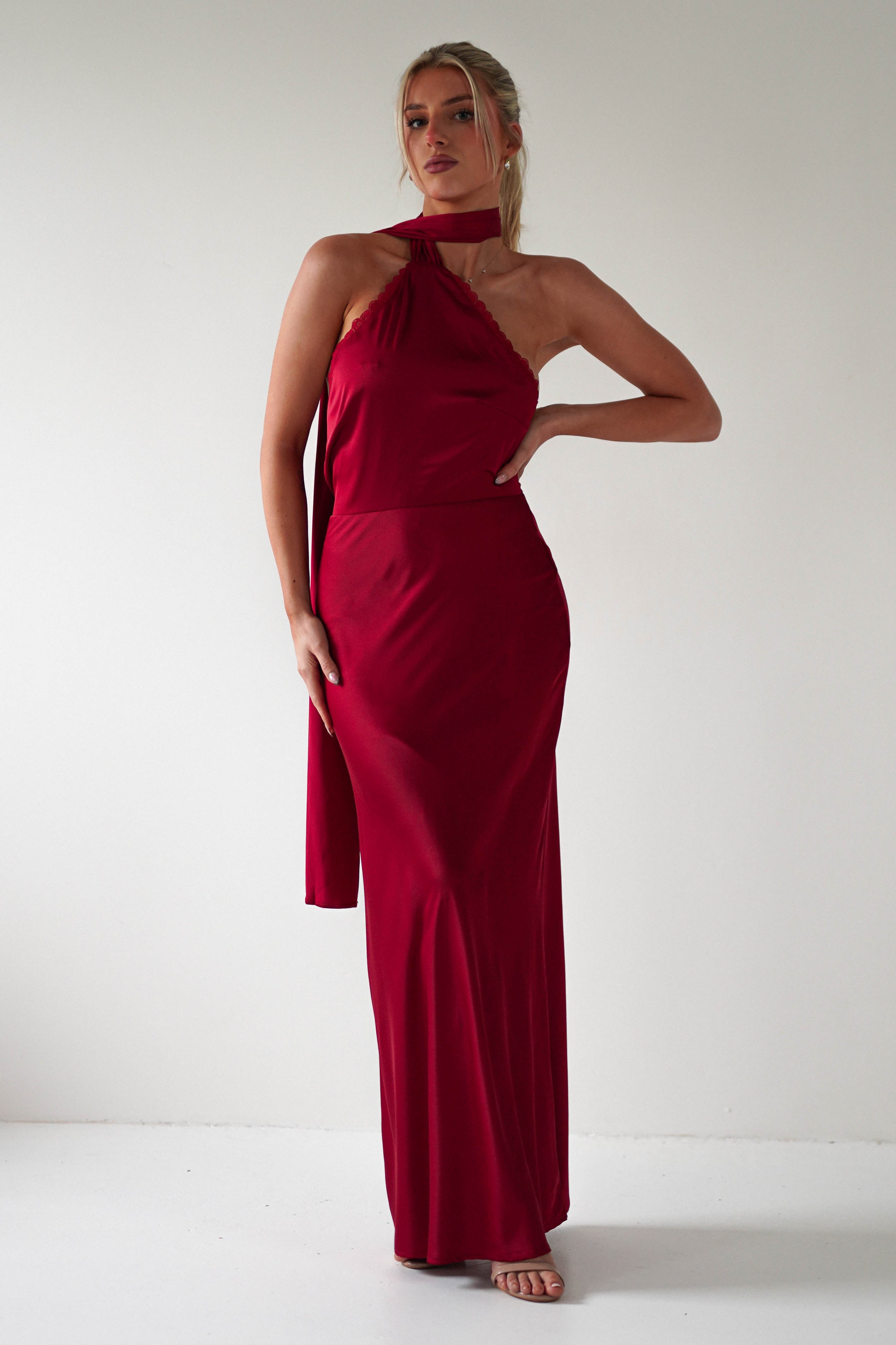 Lexi Backless Maxi Dress | Dark Red