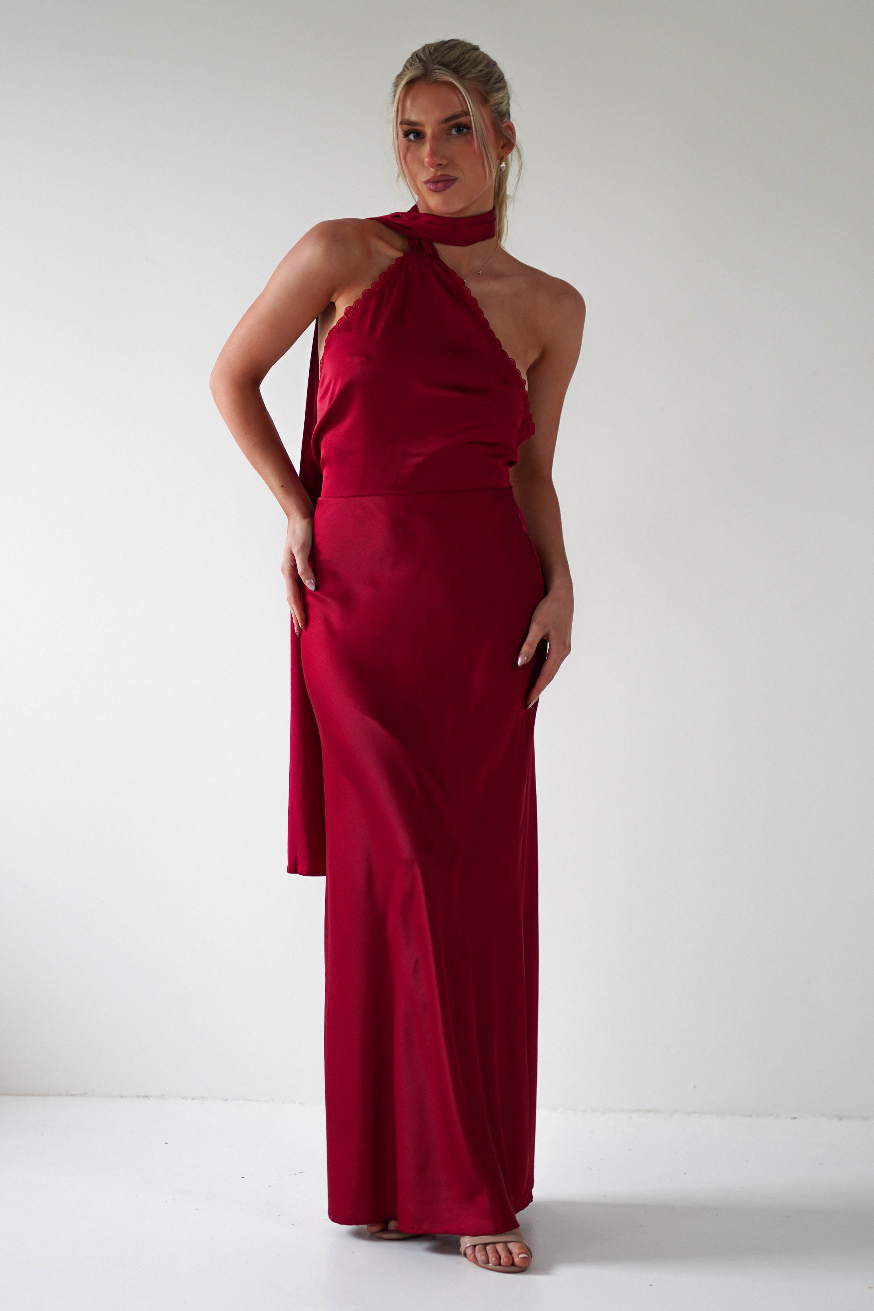 Lexi Backless Maxi Dress | Dark Red