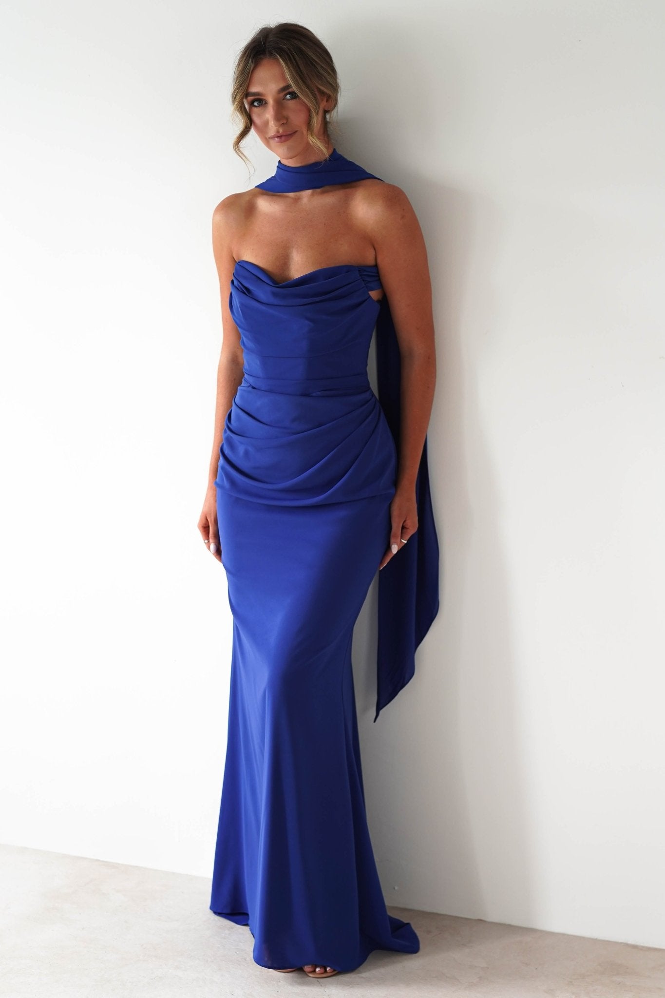 Lisa Multiway Chiffon Gown | Cobalt Blue | Oh Hello Clothing | XS (6)