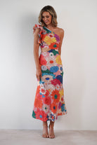 Logen Ruffle Sleeve Midaxi Orange Floral Print | Wedding Guest Dress | Oh Hello Clothing