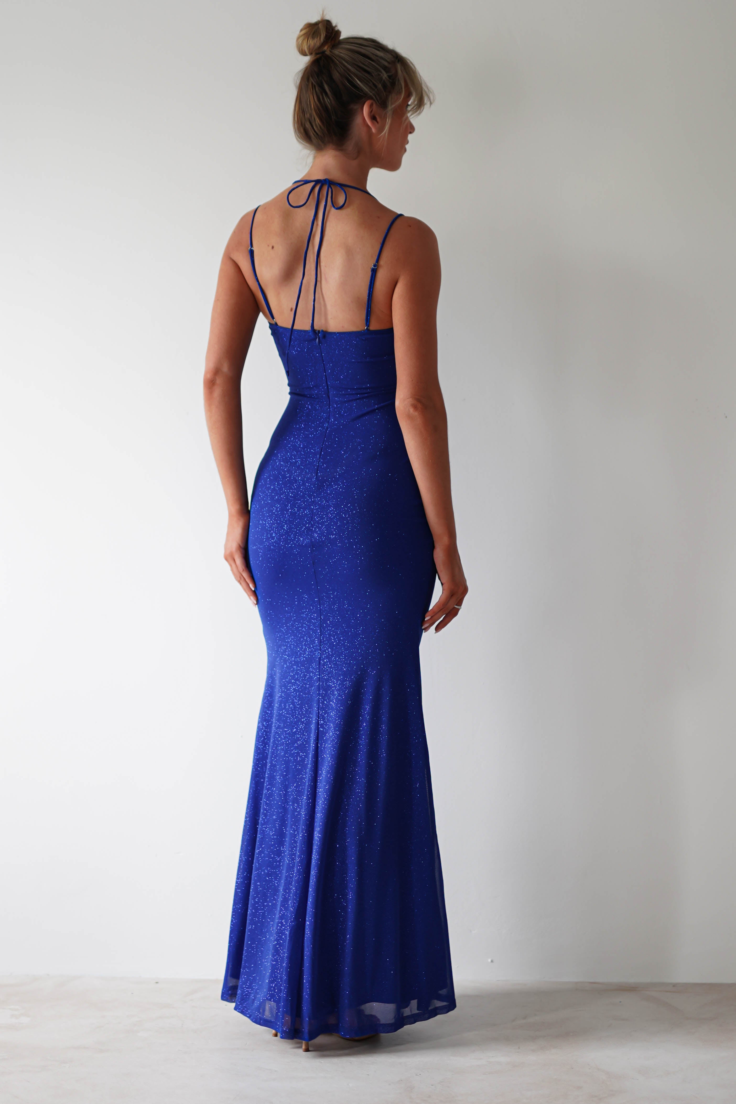 Londyn Glitter Bodycon Maxi Dress | Royal Blue