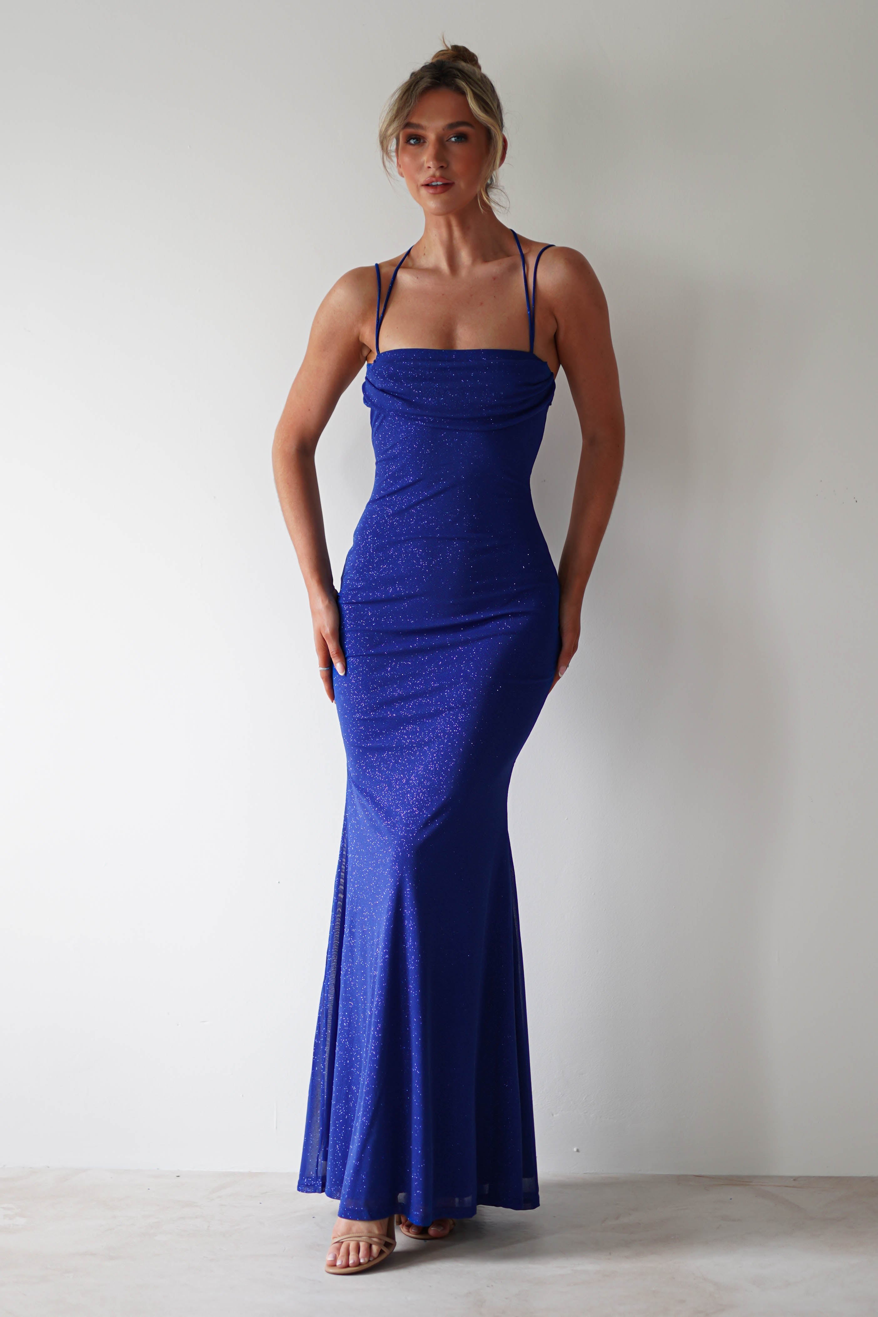 Londyn Glitter Bodycon Maxi Dress | Royal Blue