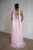 Oh Hello Clothing Dresses > Prom Dresses Longoria Pleated Luminescent Maxi Gown | Pink
