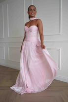 Oh Hello Clothing Dresses > Prom Dresses Longoria Pleated Luminescent Maxi Gown | Pink