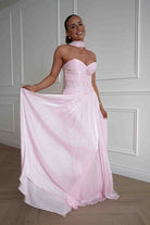 Oh Hello Clothing Dresses > Prom Dresses Longoria Pleated Luminescent Maxi Gown | Pink