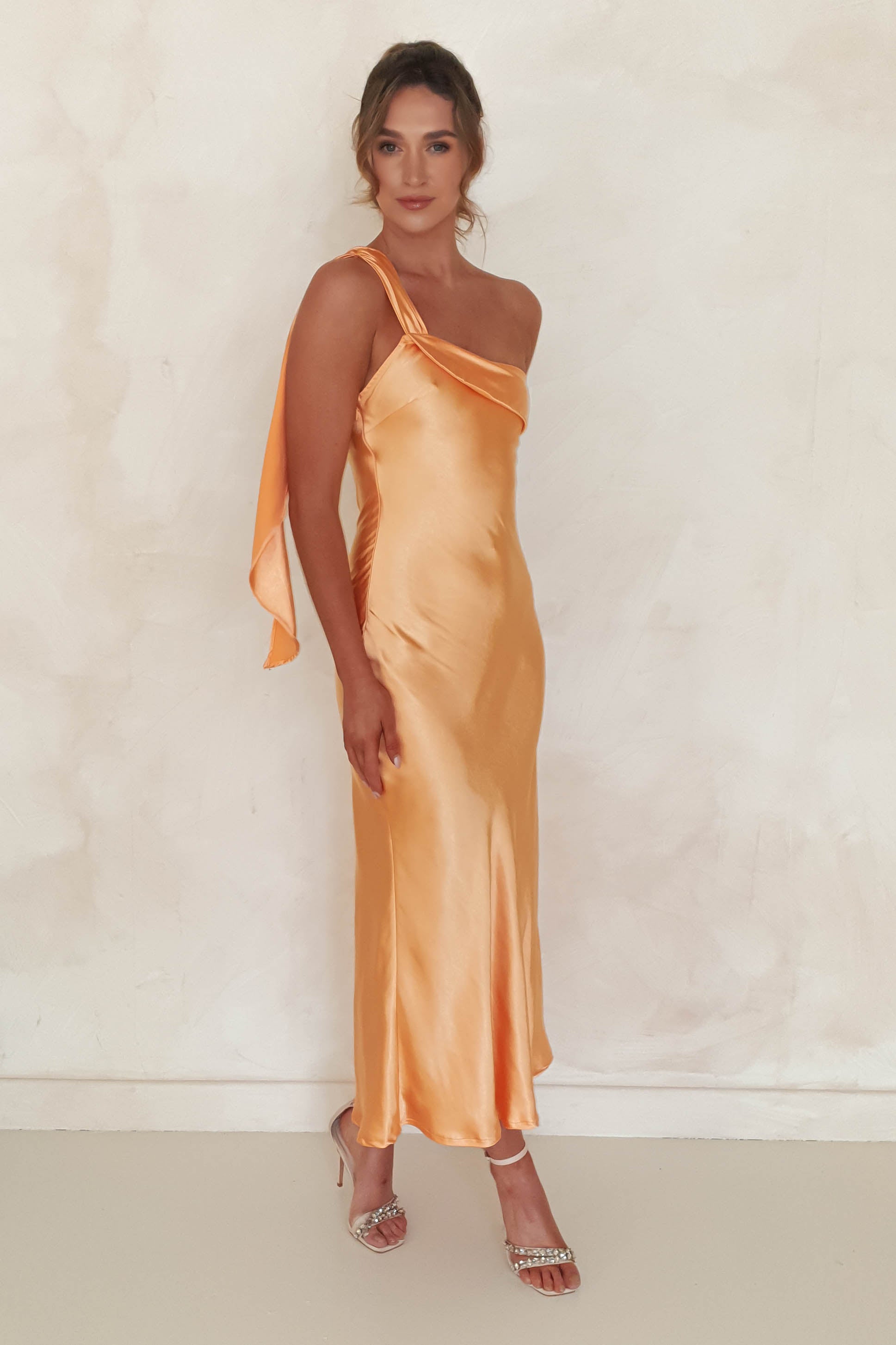 Light orange 2024 maxi dress