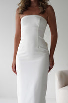 Louisiana Pearl Bow Strapless Dress | White | Graduation | Bride To Be Hen Dress | Oh Hello Clothing