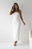 Louisiana Pearl Bow Strapless Dress | White | Graduation | Bride To Be Hen Dress | Oh Hello Clothing