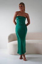 Lucia Green Satin Slip Midi Dress | Oh Hello Clothing | Oh Hello Clothing