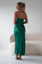 Lucia Green Satin Slip Midi Dress | Oh Hello Clothing | Oh Hello Clothing