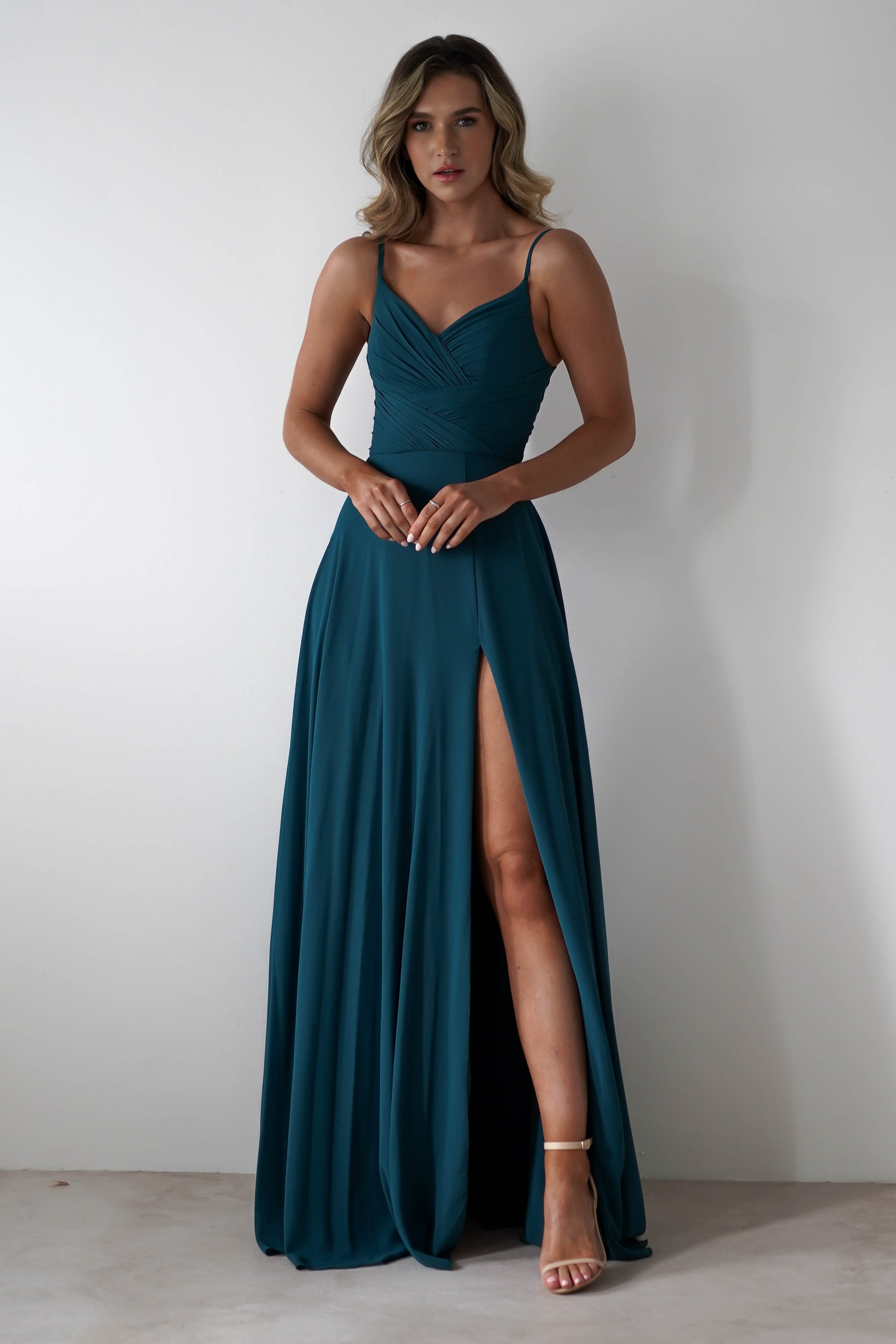 Lupita Chiffon Maxi Dress | Teal