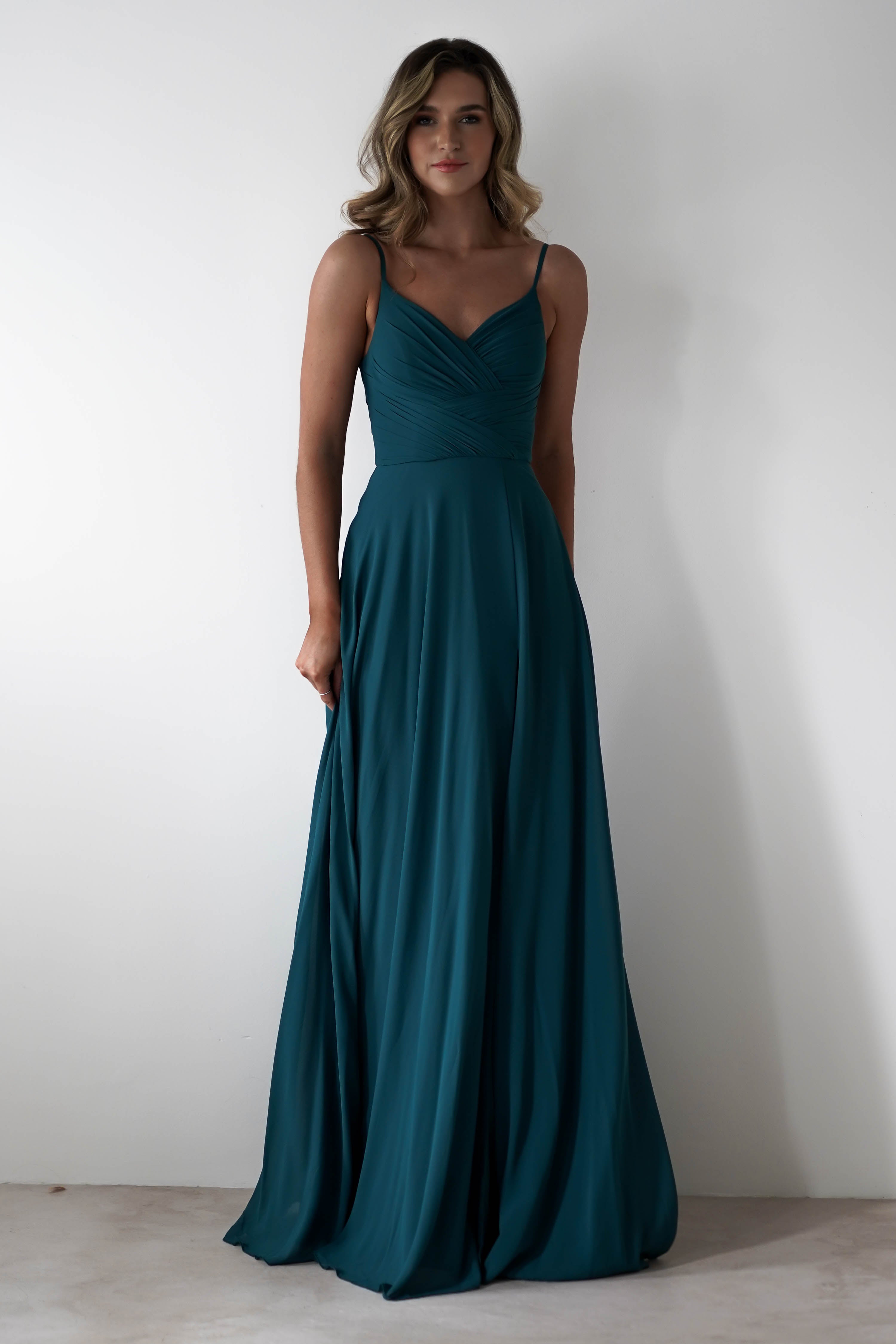 Lupita Chiffon Maxi Dress | Teal