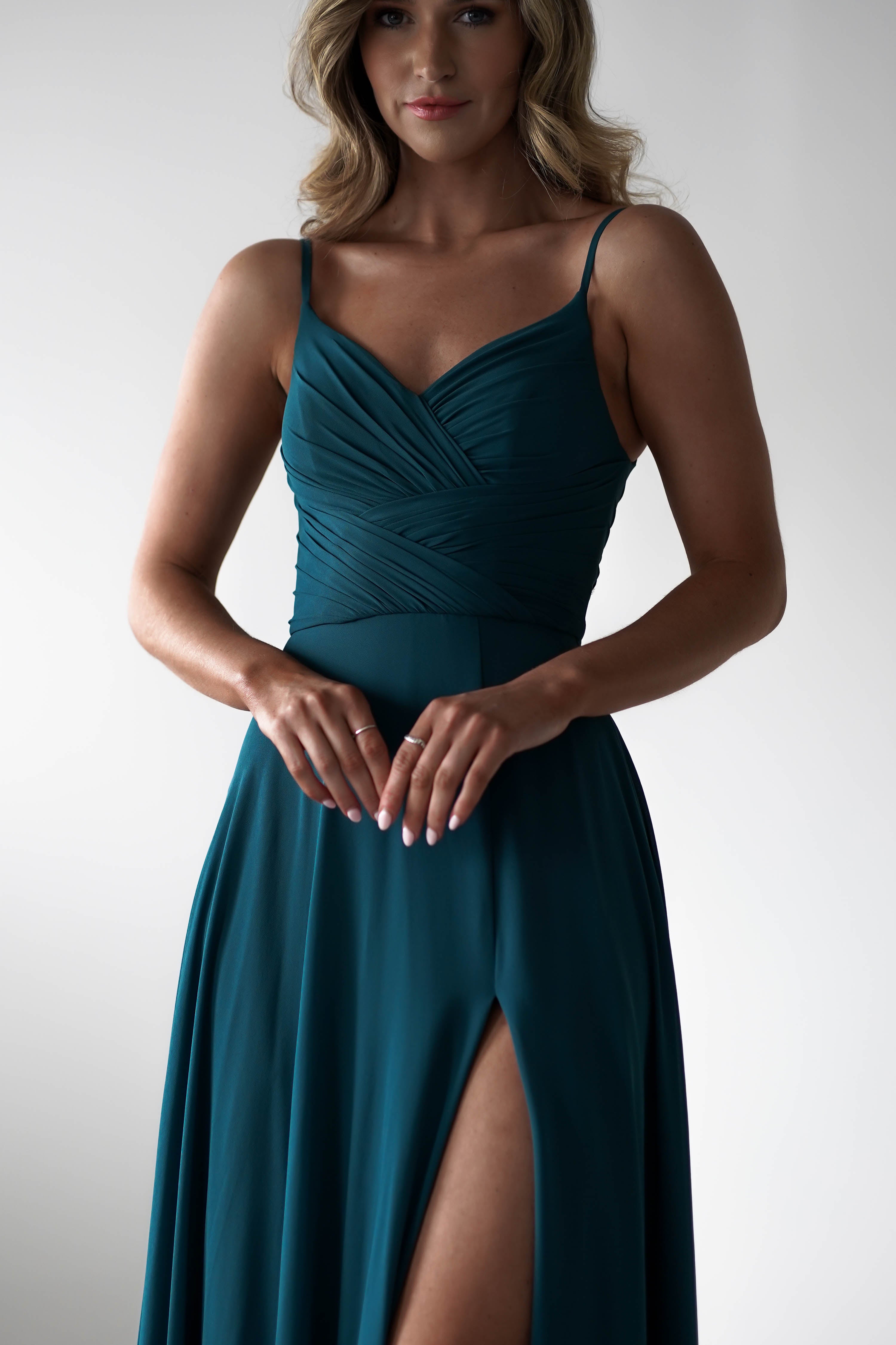 Lupita Chiffon Maxi Dress | Teal