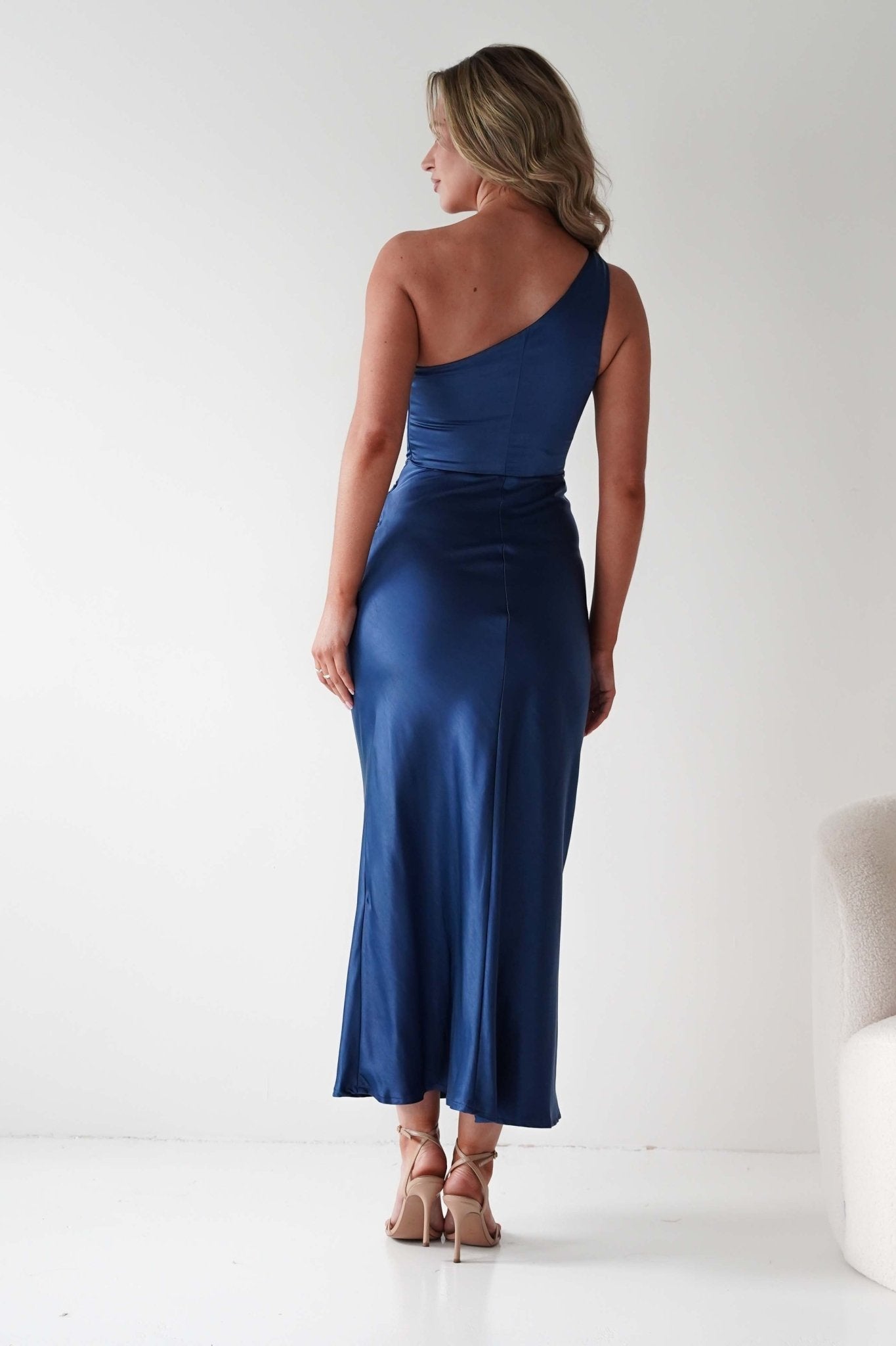 Lutana Soft Satin Maxi Dress | Dark Blue | Graduation | Oh Hello Clothing