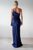 Lyra Soft Matte Satin Maxi Dress Navy | Wedding Guest Dress | Maxi | Satin | Oh Hello Clothing