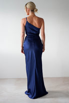 Lyra Soft Matte Satin Maxi Dress Navy | Wedding Guest Dress | Maxi | Satin | Oh Hello Clothing