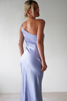 Lyra Soft Matte Satin Maxi Dress Periwinkle Blue | Wedding Guest Dress | Maxi | Satin | Oh Hello Clothing