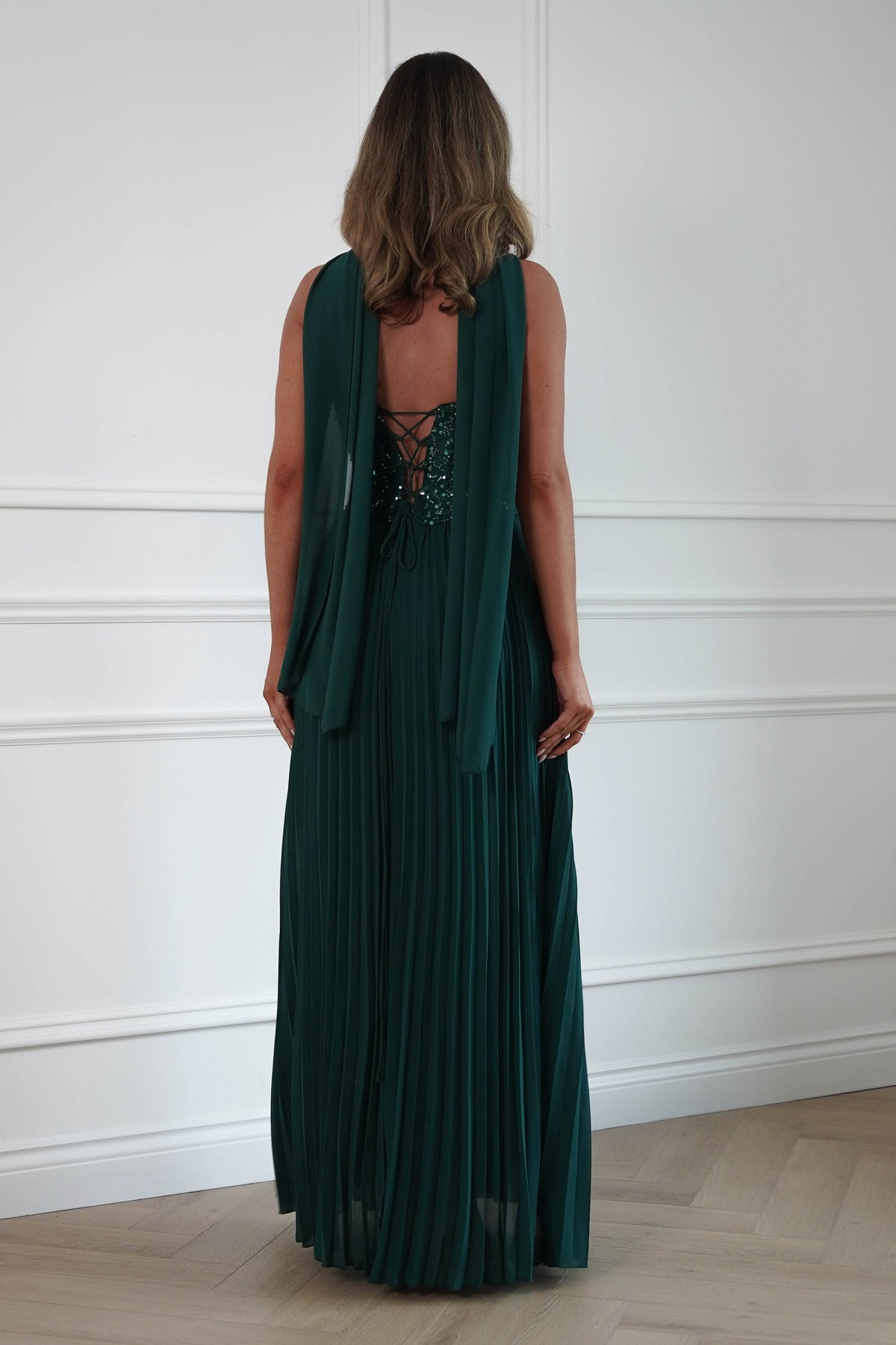 Oh Hello Clothing Women > Clothing > Dresses Madelyn Strapless Pleated Maxi Dress | Emerald Green