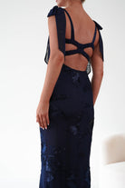 Oh Hello Clothing Women > Clothing > Dresses Mahalia Floral Appliqué Maxi Dress | Navy