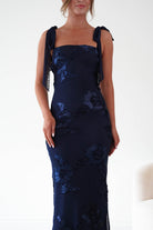 Oh Hello Clothing Women > Clothing > Dresses Mahalia Floral Appliqué Maxi Dress | Navy