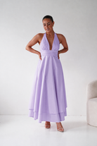 Oh Hello Clothing Women > Clothing > Dresses Makaila Halterneck Chiffon Midaxi Dress | Lilac