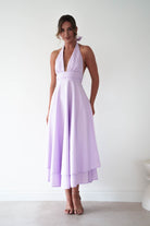 Oh Hello Clothing Women > Clothing > Dresses Makaila Halterneck Chiffon Midaxi Dress | Lilac