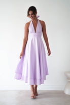 Oh Hello Clothing Women > Clothing > Dresses Makaila Halterneck Chiffon Midaxi Dress | Lilac