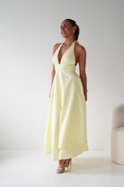 Oh Hello Clothing Women > Clothing > Dresses Makaila Halterneck Chiffon Midaxi Dress | Yellow