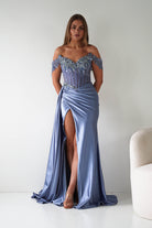 Oh Hello Clothing Women > Clothing > Dresses Margot Embellished Bodice Gown | Dusty Blue