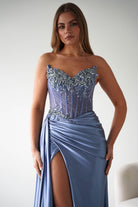 Oh Hello Clothing Women > Clothing > Dresses Margot Embellished Bodice Gown | Dusty Blue