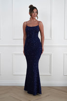 Oh Hello Clothing Dresses > Prom Dresses Maria Sequin Bodycon Maxi Gown | Navy