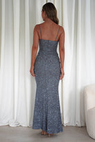 Maria Sequin Bodycon Maxi Gown | Silver | Debs & Prom | Formal Gown | Oh Hello Clothing