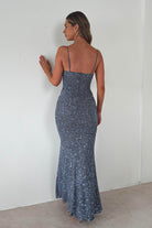 Maria Sequin Bodycon Maxi Gown | Silver | Debs & Prom | Formal Gown | Oh Hello Clothing