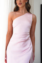 Meera Soft Matte Satin Midaxi Dress Blush Pink | Wedding Guest Dress | Satin | Oh Hello Clothing