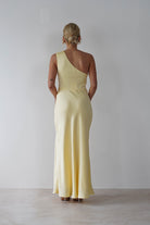 Meera Soft Matte Satin Midaxi Dress Yellow | Wedding Guest Dress | Satin | Oh Hello Clothing