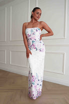 Oh Hello Clothing Women > Clothing > Dresses Melanie Floral Lace Midaxi Dress | White/Pink