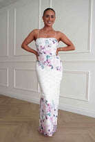 Oh Hello Clothing Women > Clothing > Dresses Melanie Floral Lace Midaxi Dress | White/Pink