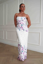 Oh Hello Clothing Women > Clothing > Dresses Melanie Floral Lace Midaxi Dress | White/Pink