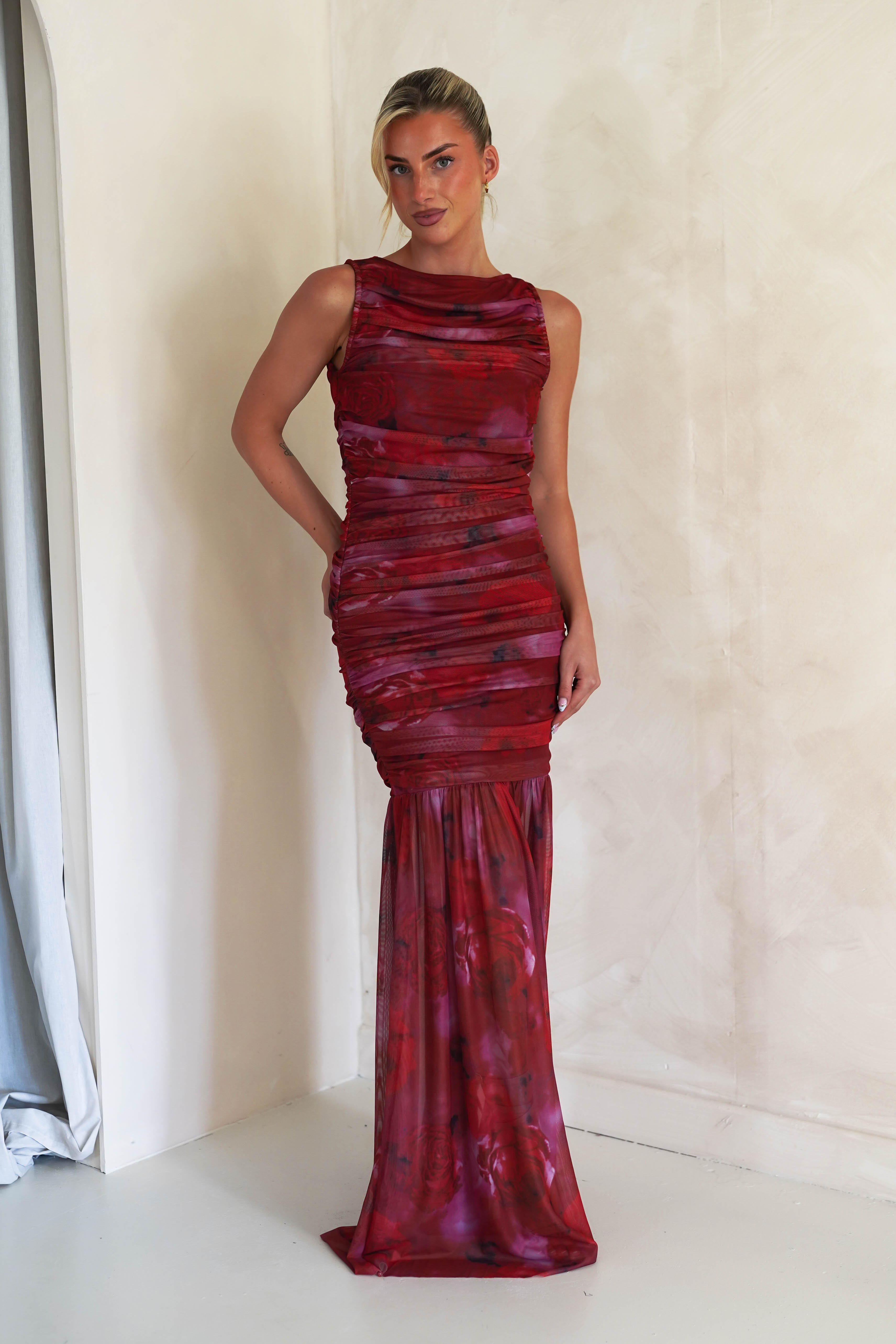 Merlo Mesh Bandage Dress | Mixed Print | Oh Hello Clothing | S (8)