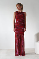 Merlo Mesh Bandage Dress Mixed Print | Wedding Guest Dress | Mesh | Oh Hello Clothing