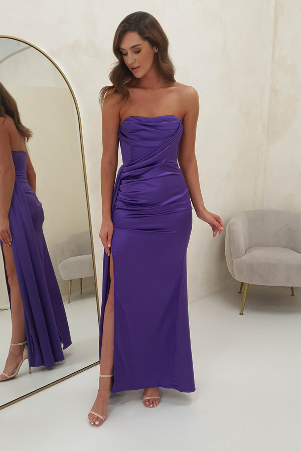 Brianda Strapless Gown | Purple