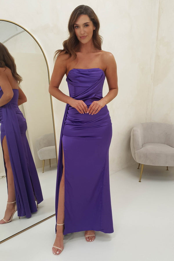 Brianda Strapless Gown | Purple