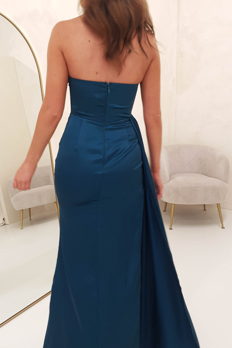 Brianda Strapless Gown | Teal