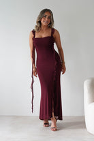 Mhissa Ruffle Maxi Dress Burgundy | Wedding Guest Dress | Maxi | Oh Hello Clothing